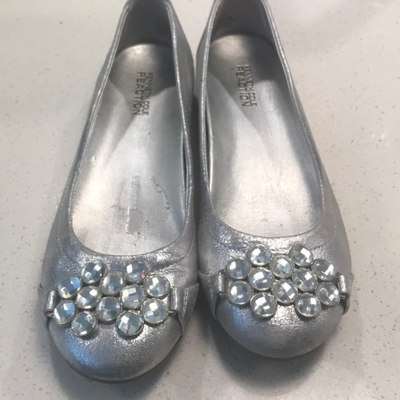 Jeweled Silver Flats Kenneth Cole 